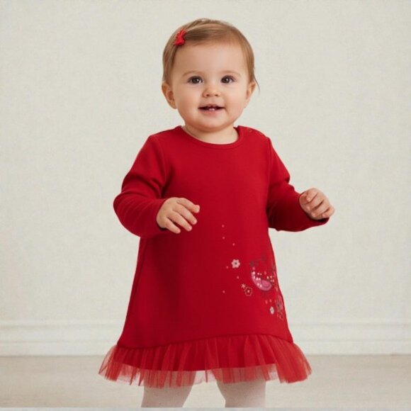 Souris Mini Red Tulle Hem Dress size 9 Months - Picture 1 of 12